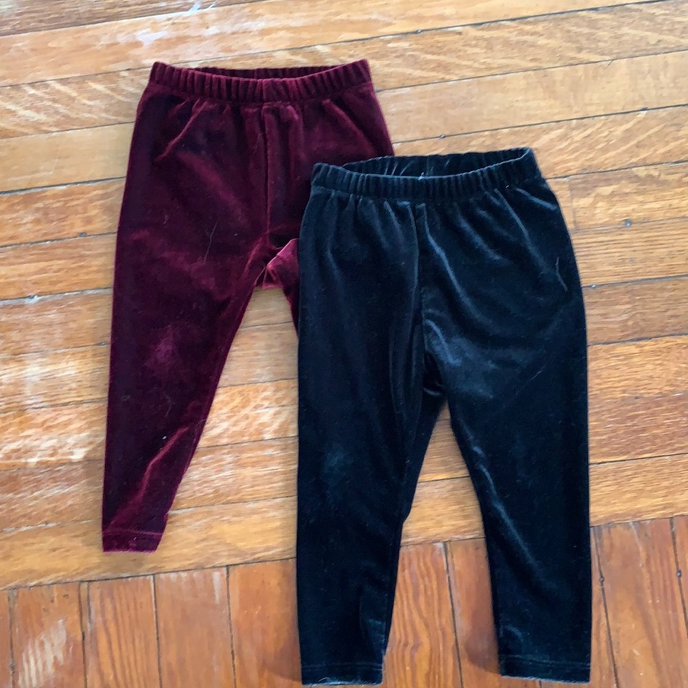 Bundle of TWO Baby Gap velvet leggings